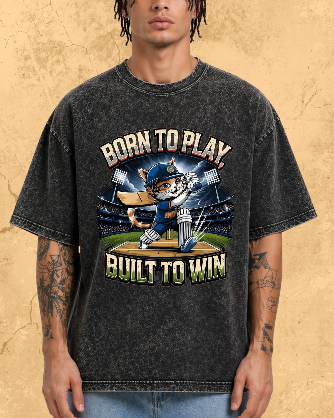 Meow Cricket Champion Cotton Tee
