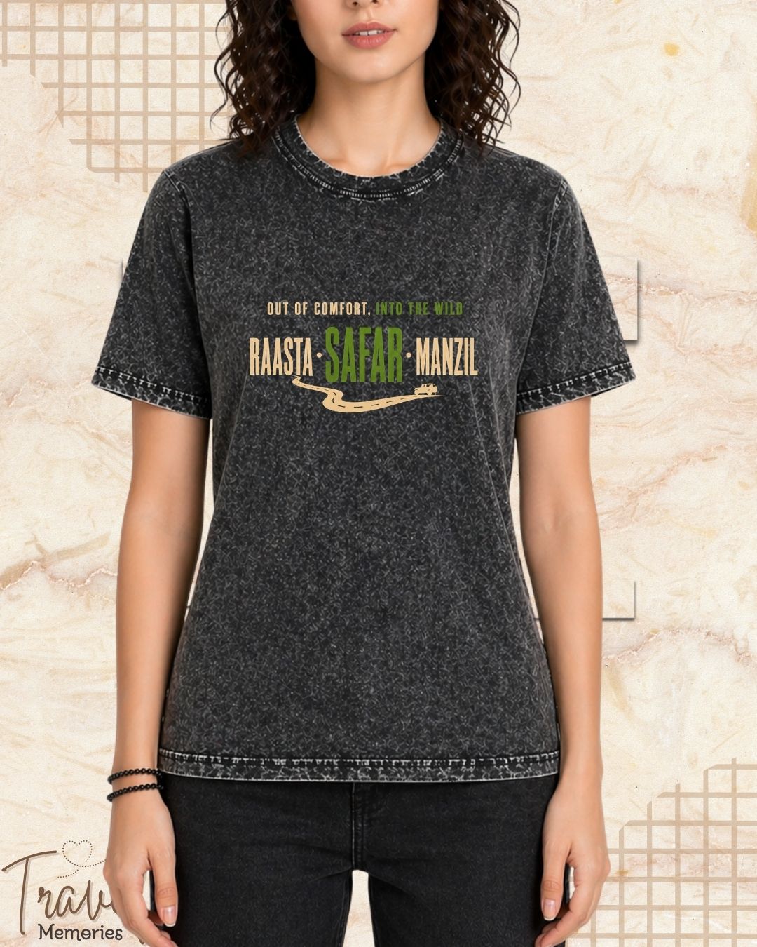 Raasta Safar Manzil Travel Cotton Tshirt