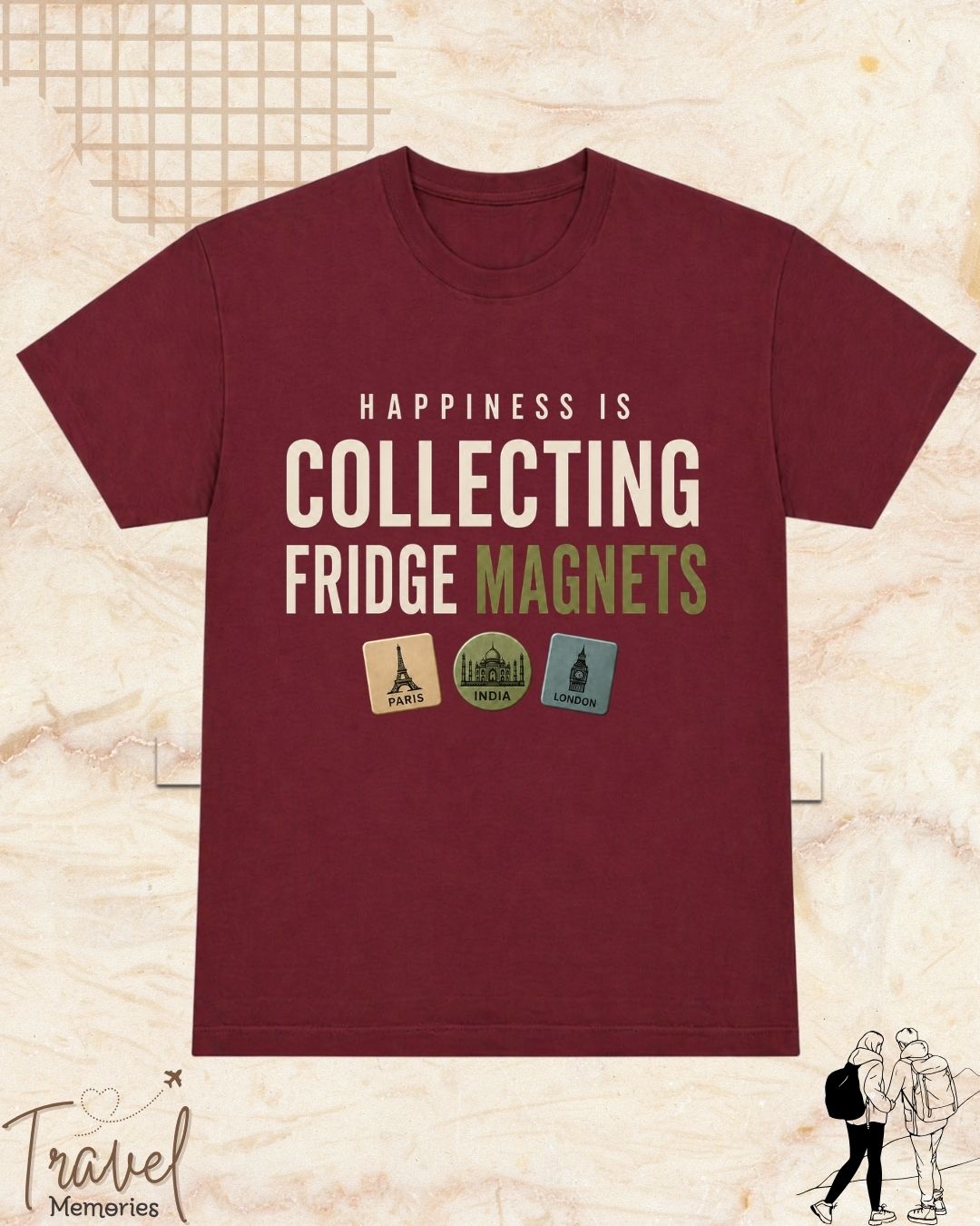 Happiness Is Travel Cotton Tshirt