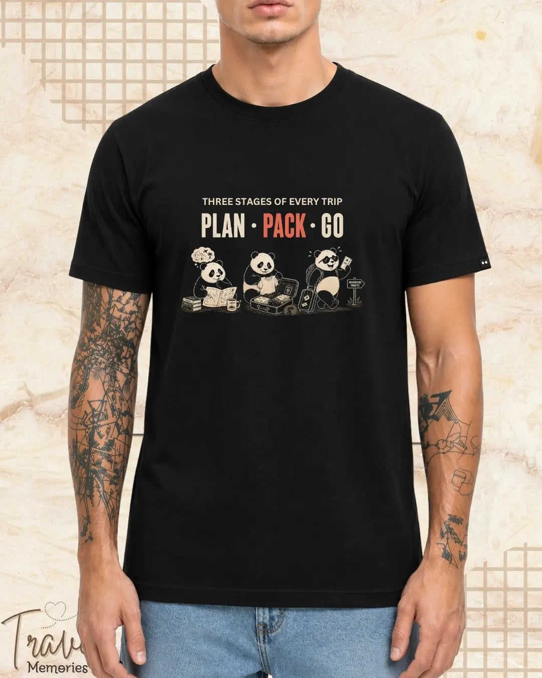 Three Stages of Every Trip Travel Cotton Tshirt Part 1