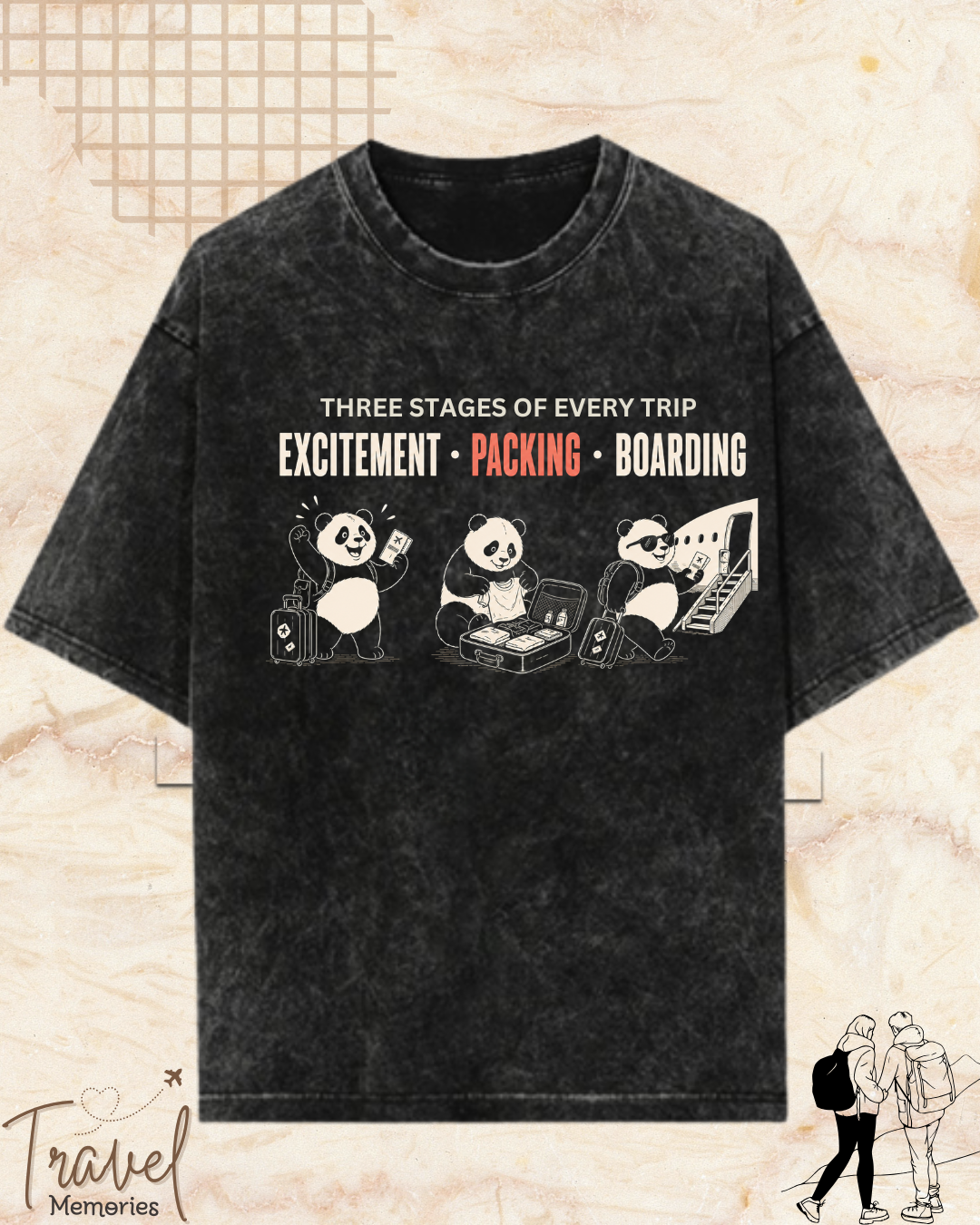 Three Stages of Every Trip Series 1 Travel Cotton Tshirt