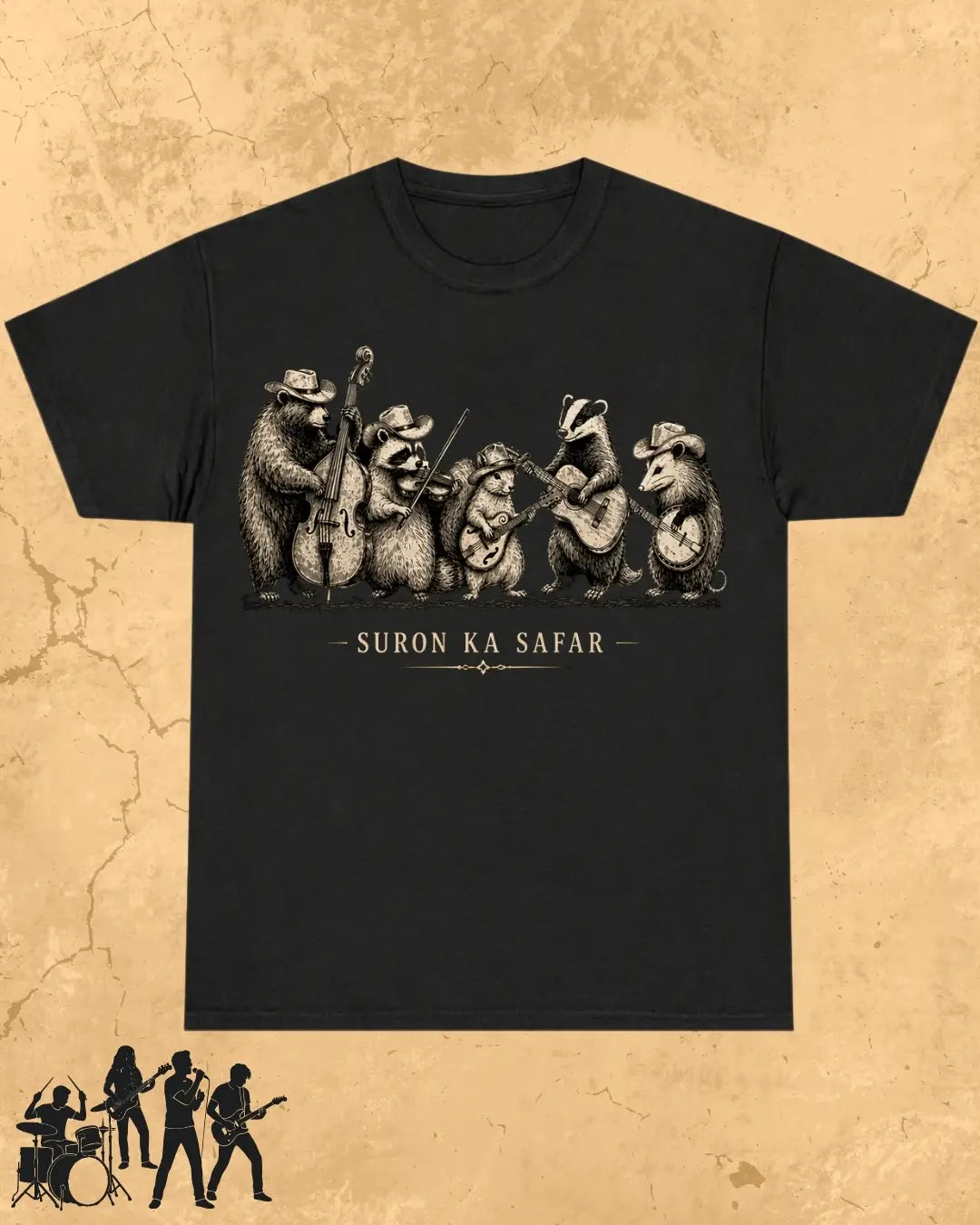 Folk Band Animals Music T-Shirt