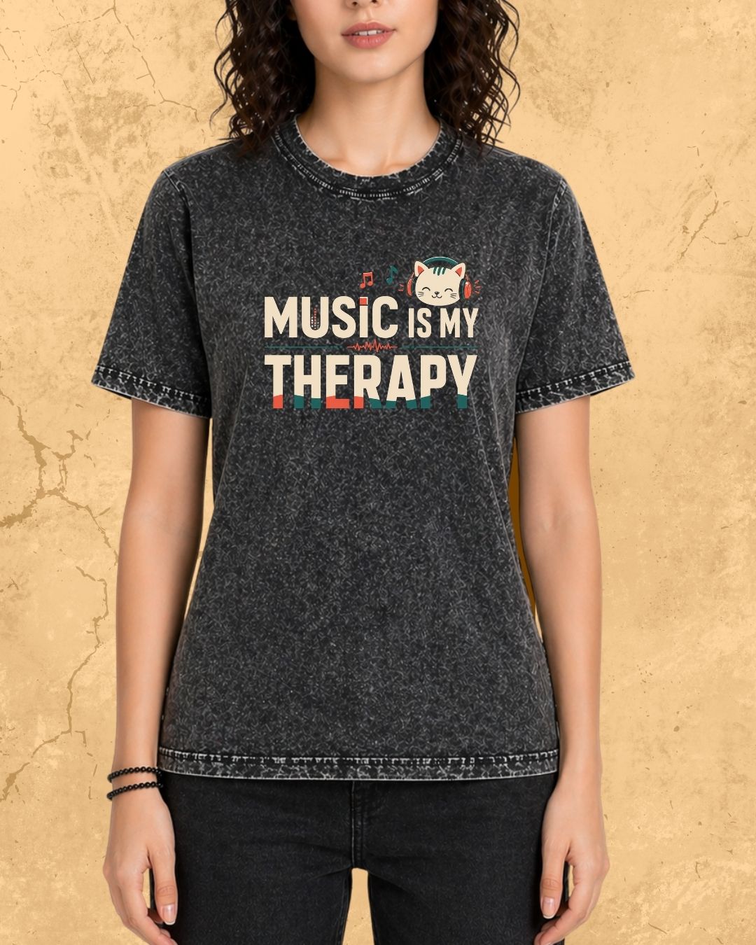 Purrfect Groove Cotton Tee