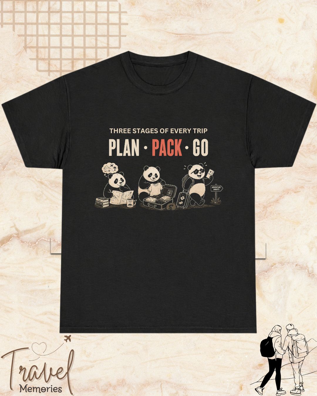 Three Stages of Every Trip Series 2 Travel Cotton Tshirt