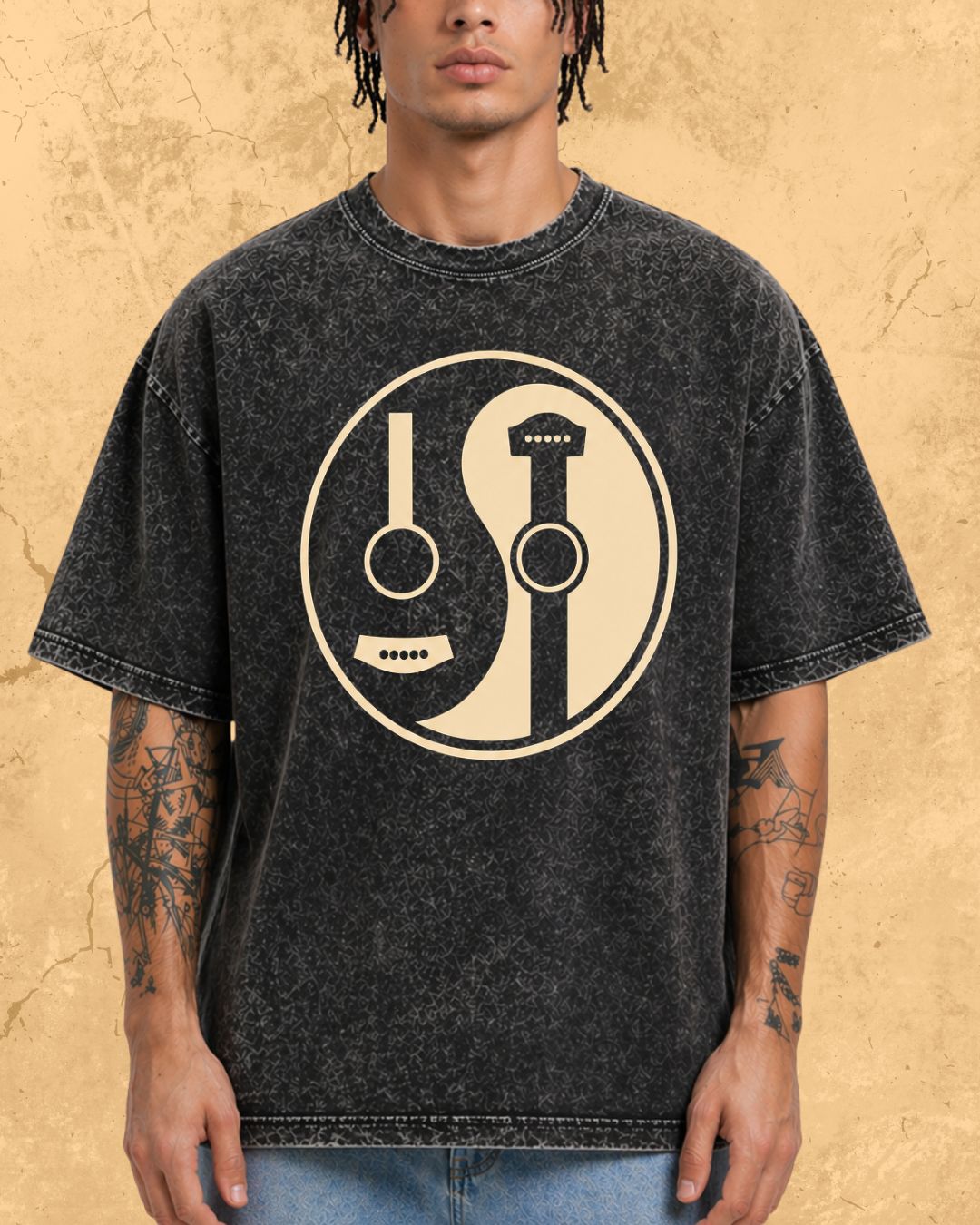 Yin Yang Guitar Cotton Tshirt
