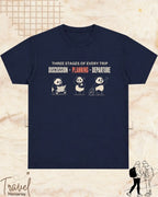Three Stages of Every Trip Travel Cotton Tshirt Part 2