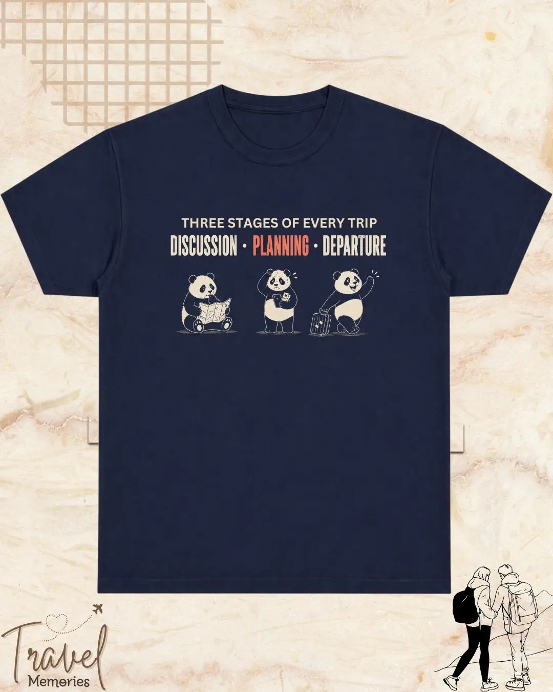 Three Stages of Every Trip Travel Cotton Tshirt Part 2