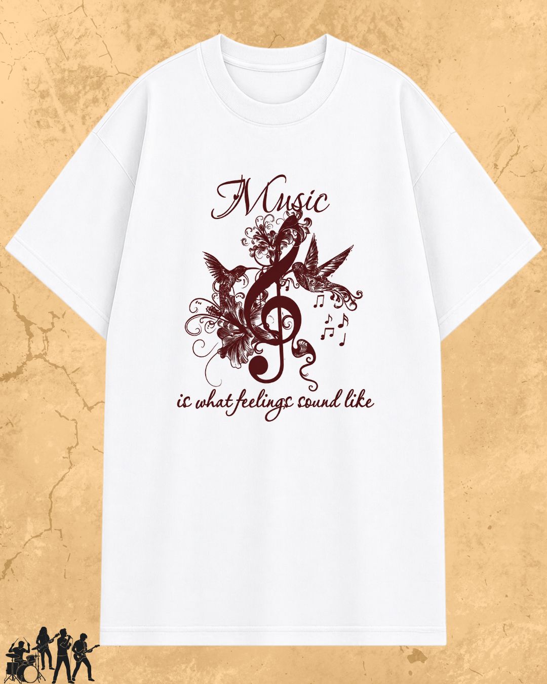 White Music Is What Feelings Sound Like Cotton Tshirt