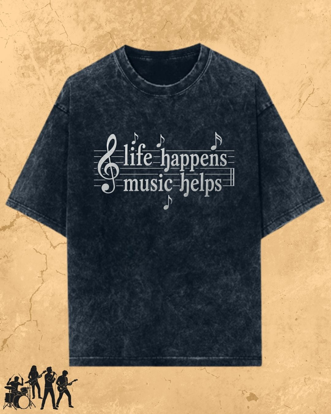 Life Happens Music Helps Cotton Tshirt