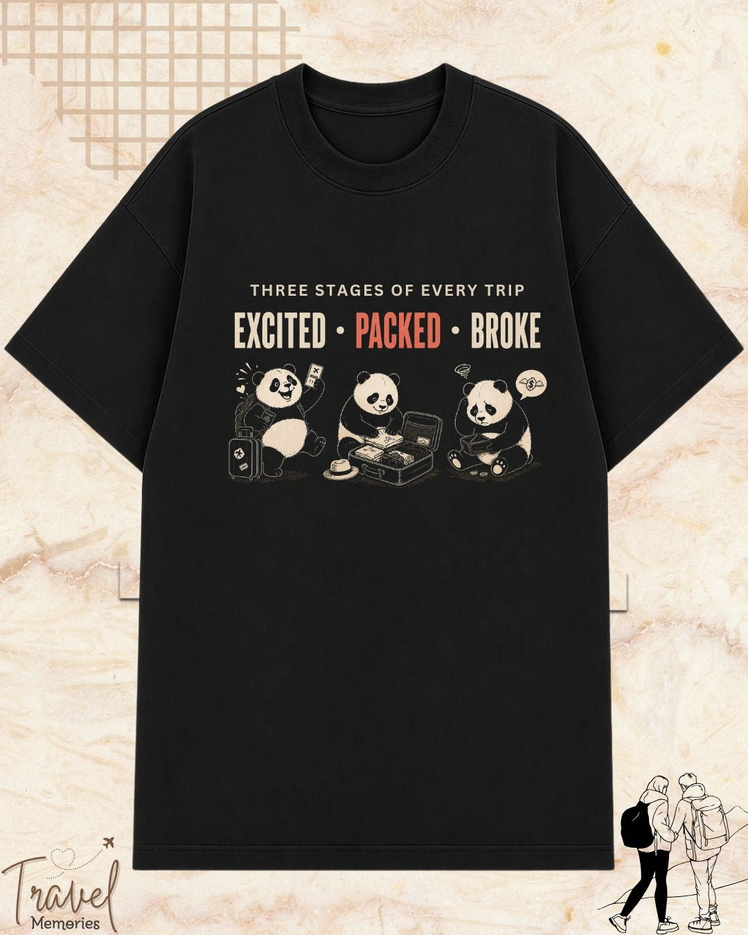 Three Stages of Every Trip Series 2 Travel Cotton Tshirt