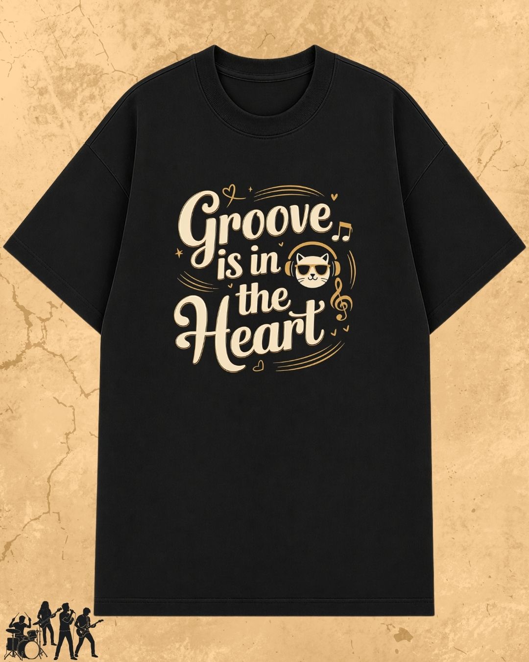 Purrfect Groove Cotton Tee