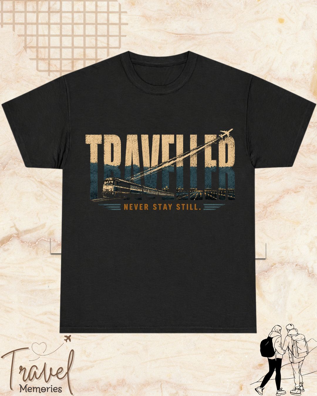 Vintage Travel Vibes Cotton Tshirt