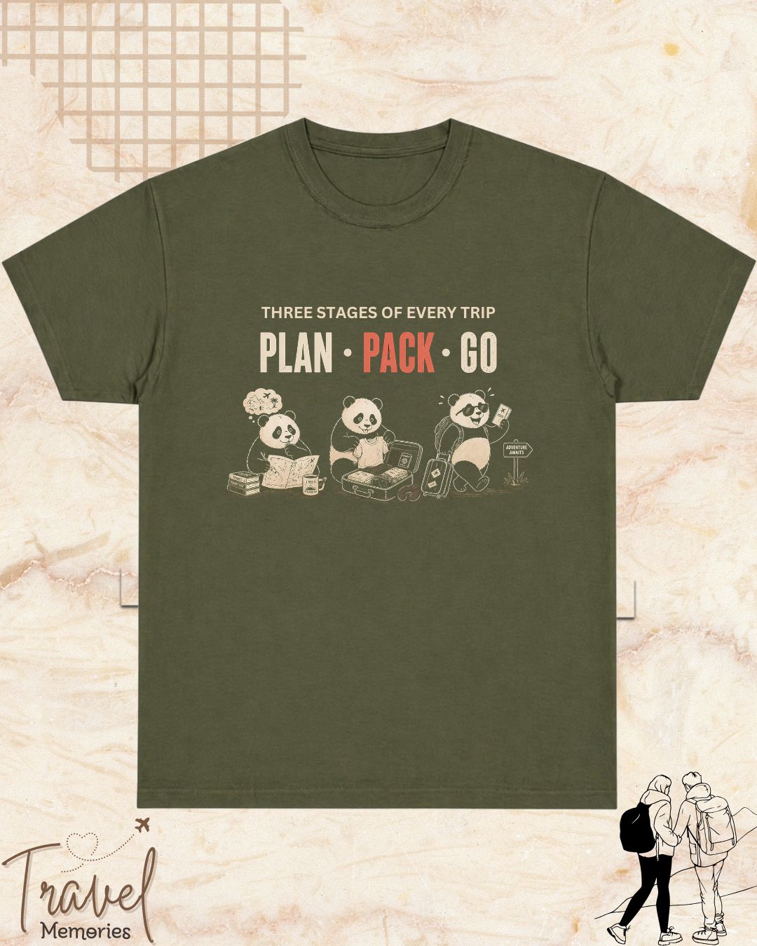 Three Stages of Every Trip Series 2 Travel Cotton Tshirt