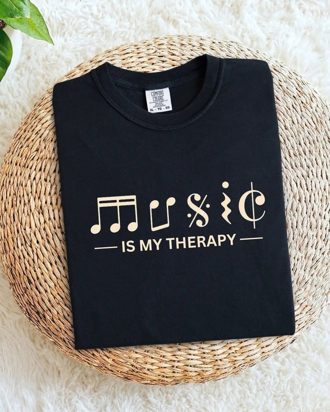 Music Is My Therapy Cotton Tshirt
