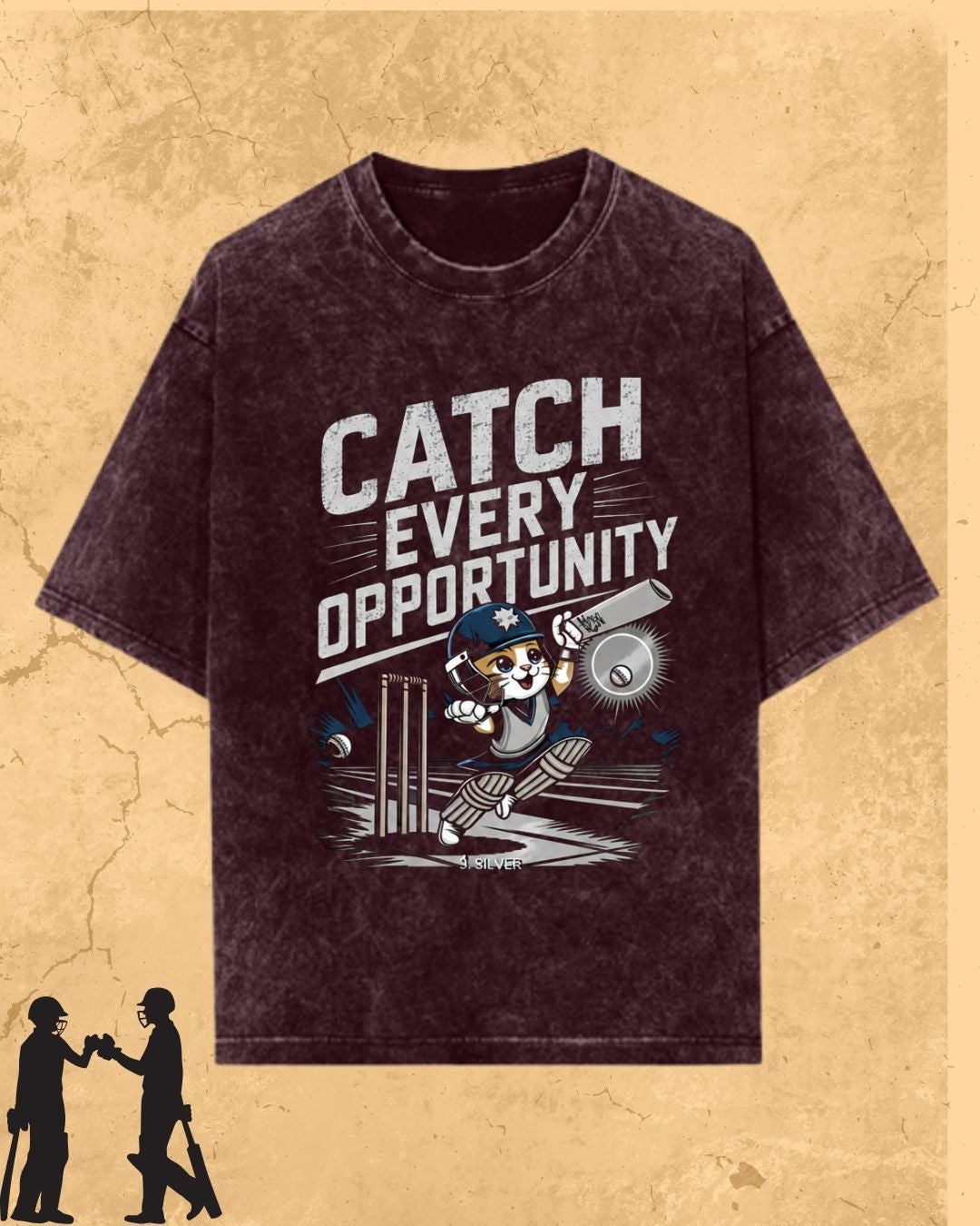 Meow Cricket Champion Cotton Tee