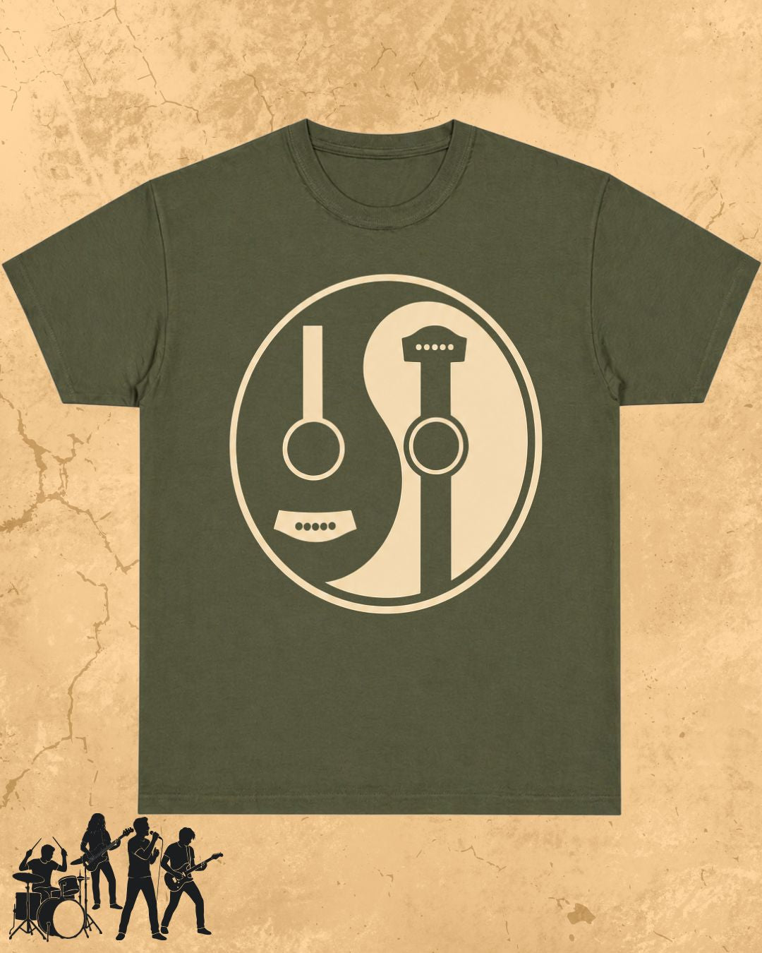 Yin Yang Guitar Cotton Tshirt
