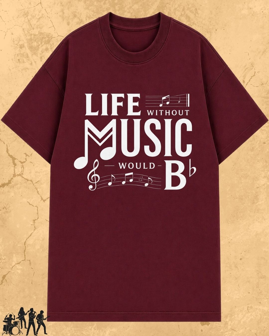 Life Without Music Would B Flat Cotton T-Shirt