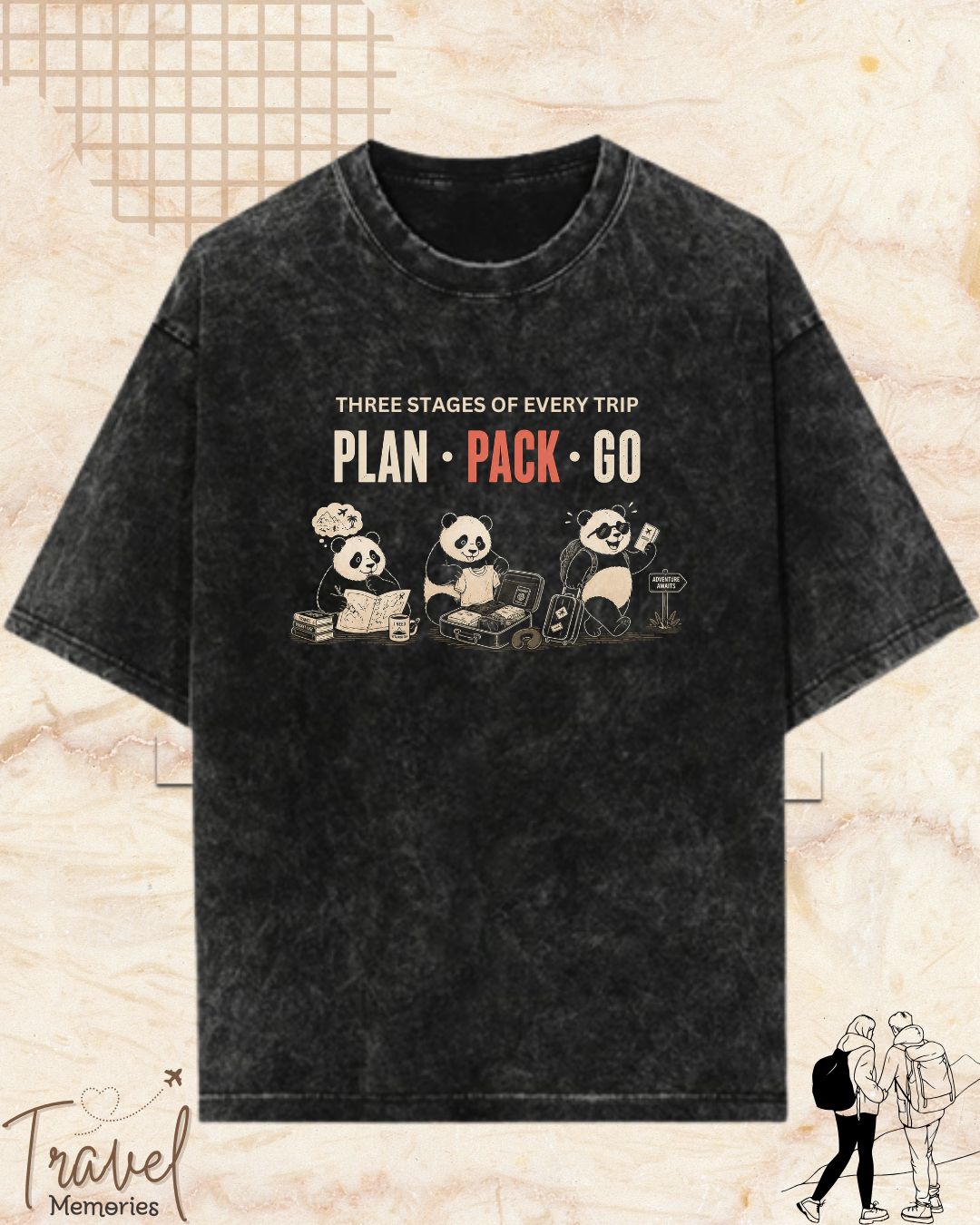 Three Stages of Every Trip Series 2 Travel Cotton Tshirt