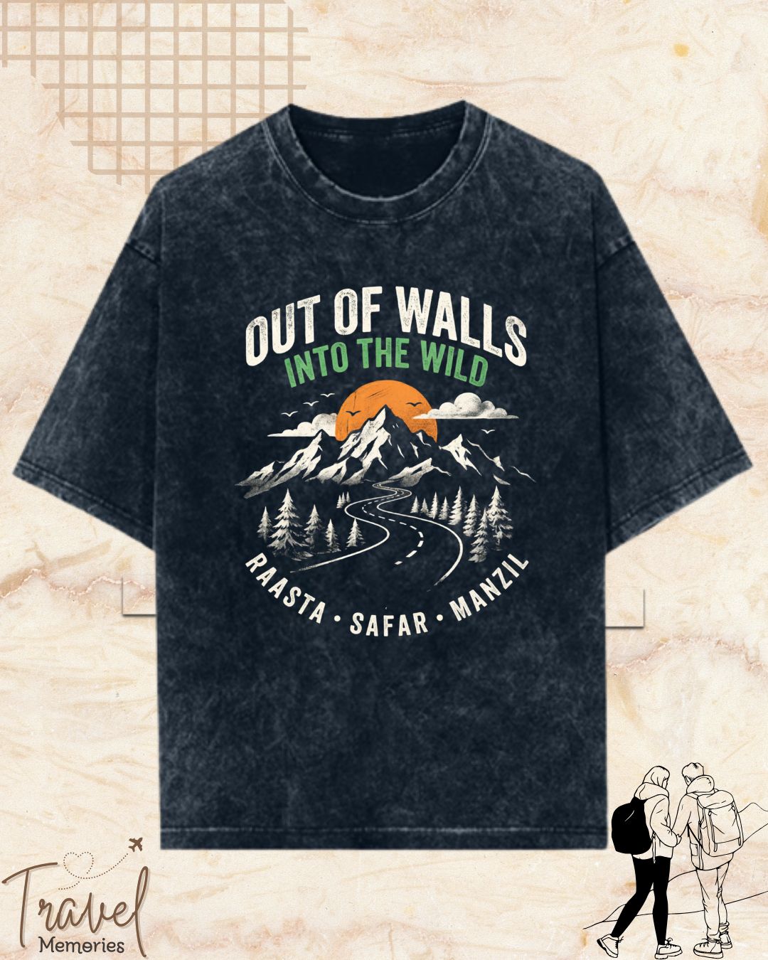 Raasta Safar Manzil Travel Cotton Tshirt