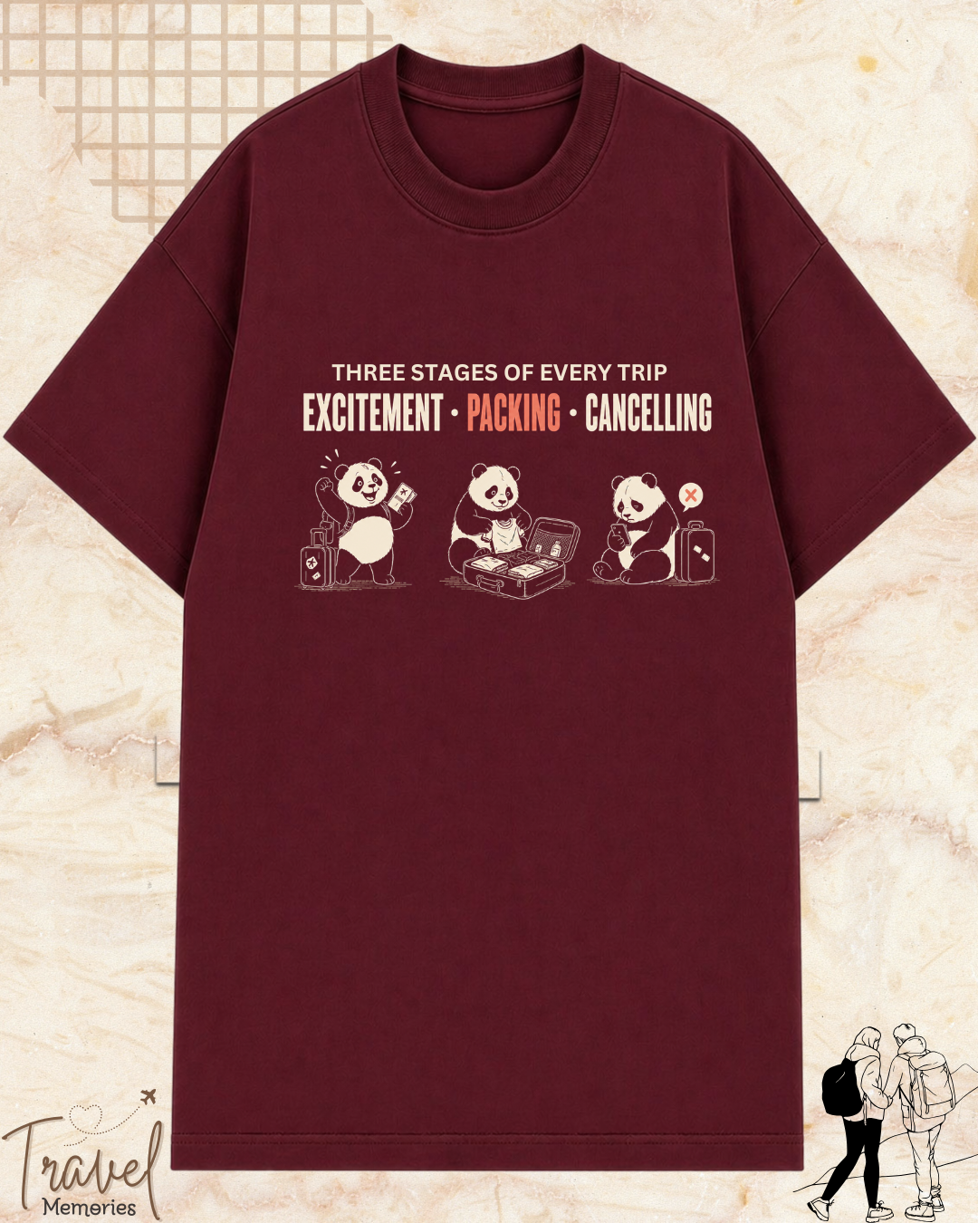 Three Stages of Every Trip Series 1 Travel Cotton Tshirt