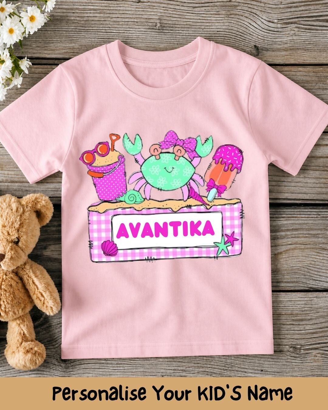 Beach Custom Kid's Cotton Tee