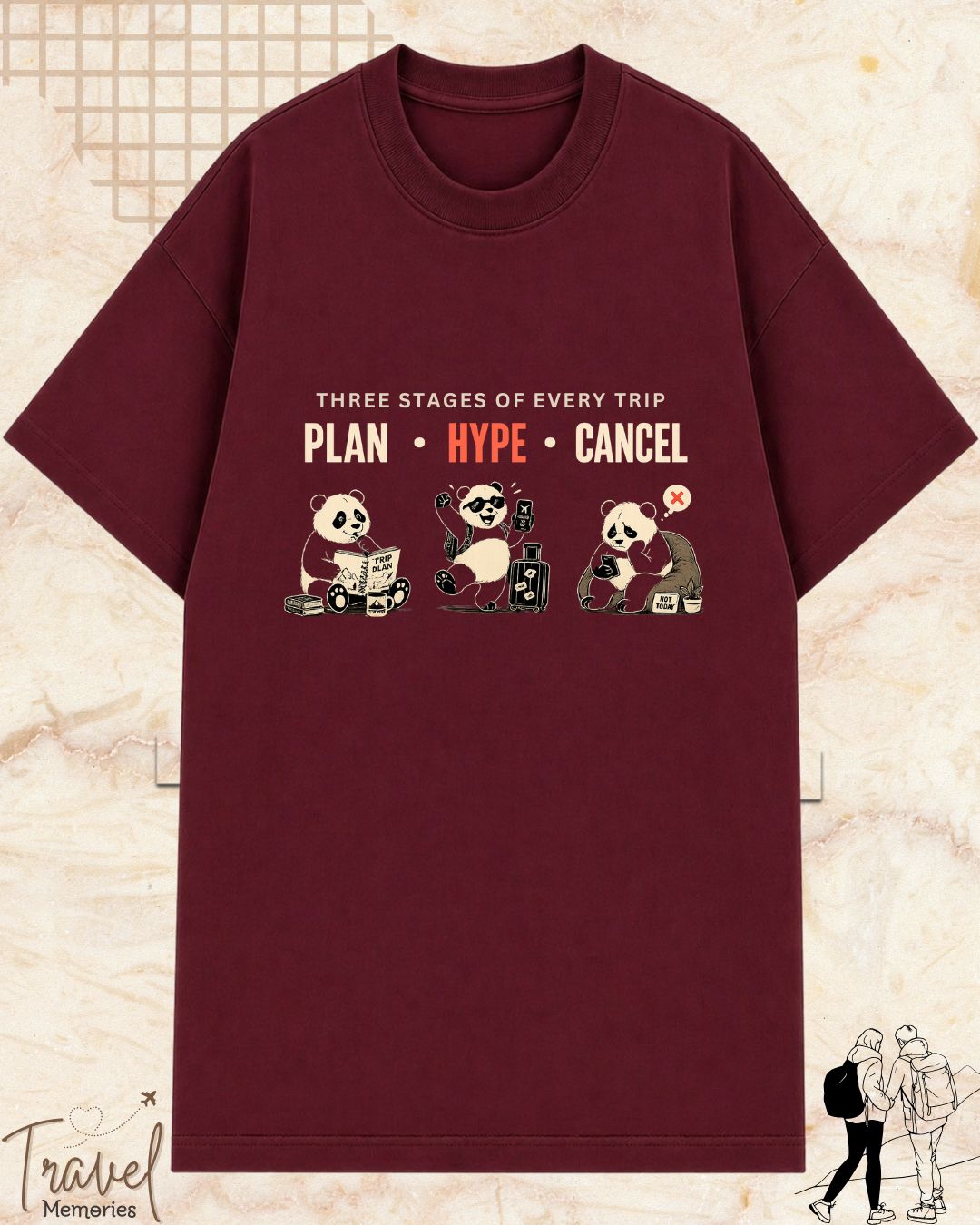 Three Stages of Every Trip Series 2 Travel Cotton Tshirt