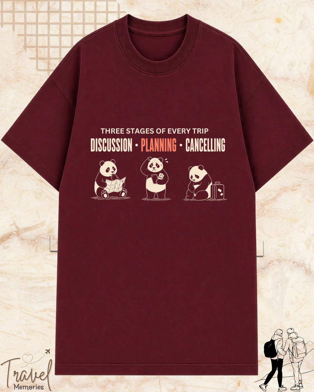 Three Stages of Every Trip Series 1 Travel Cotton Tshirt