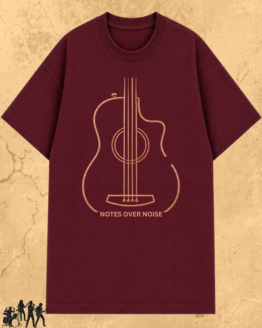 Minimal Guitar Music Cotton T-Shirt