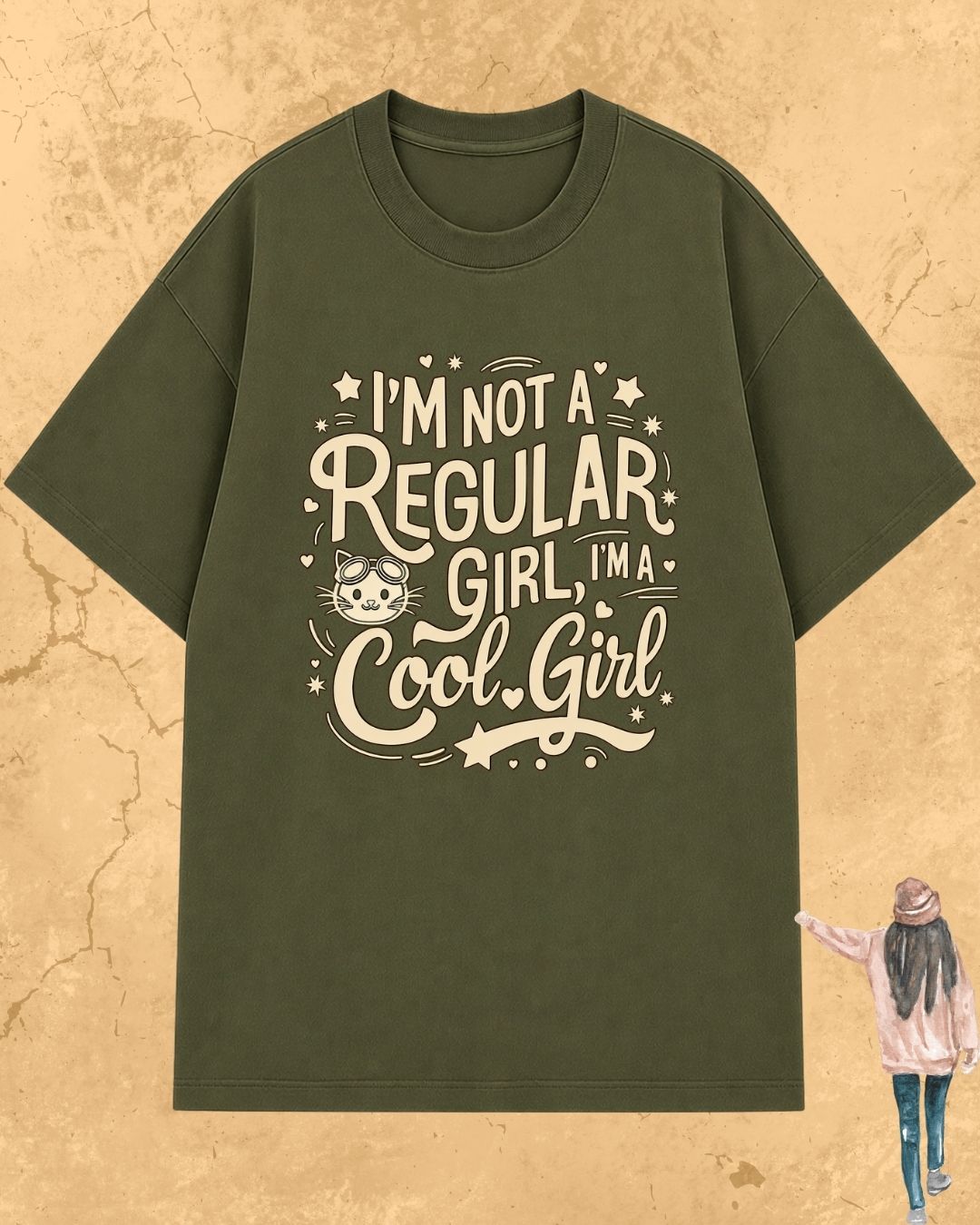 Cool Meow Girl Vibes Cotton Tee