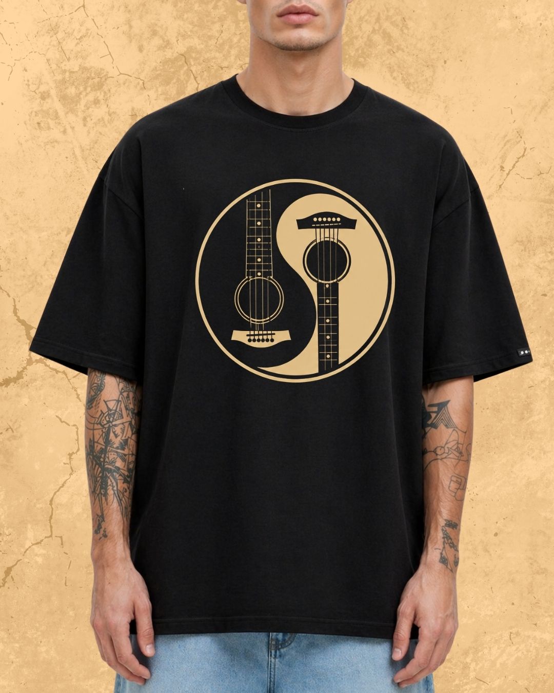 Yin Yang Guitar Cotton Tshirt