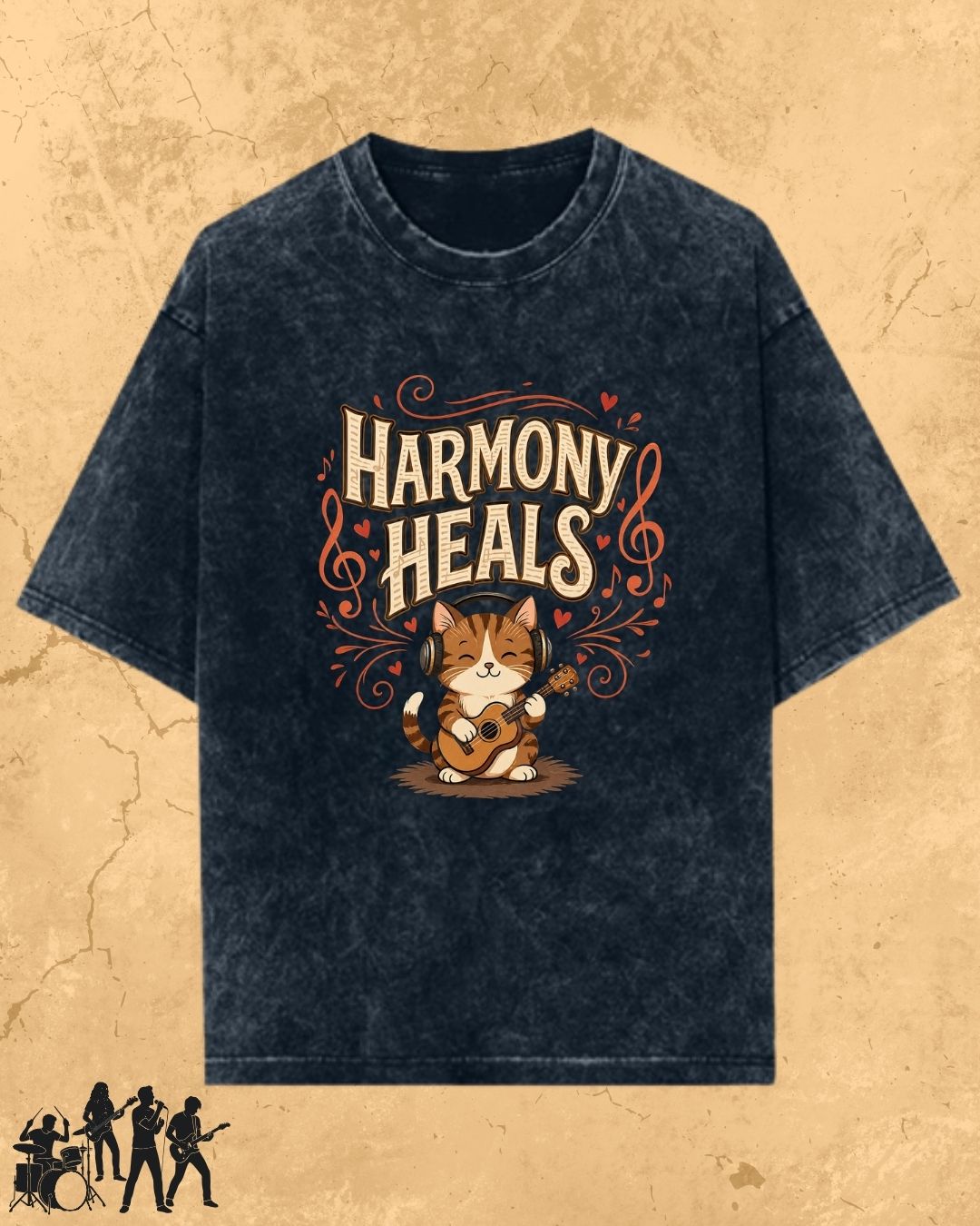 Purrfect Groove Cotton Tee