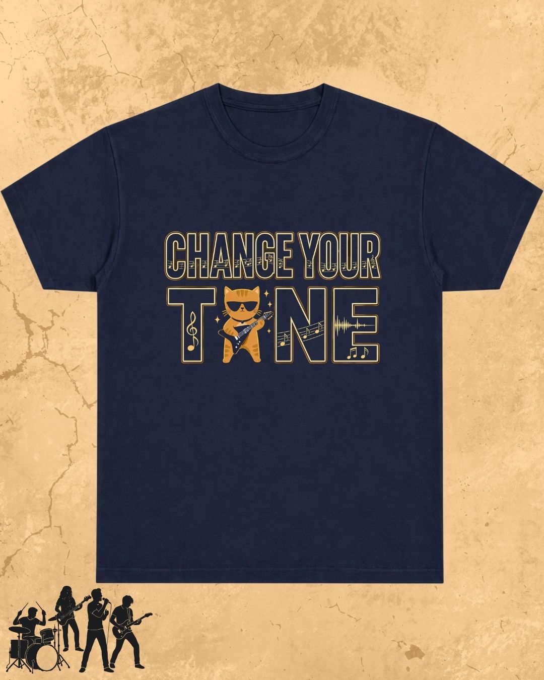 Purrfect Groove Cotton Tee
