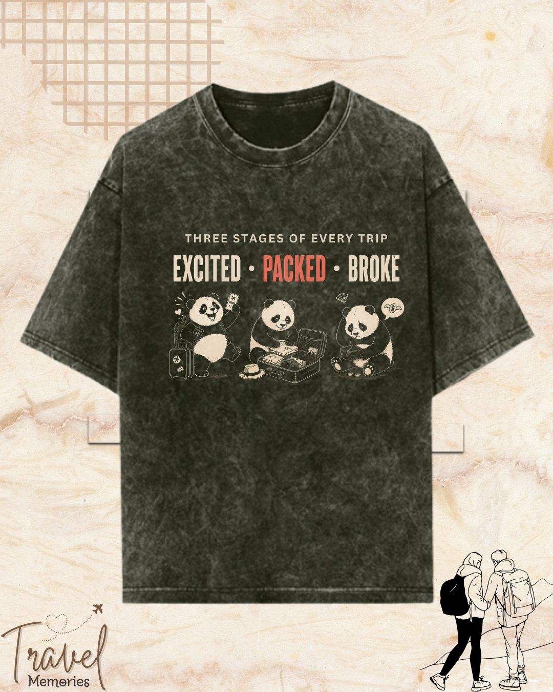 Three Stages of Every Trip Series 2 Travel Cotton Tshirt