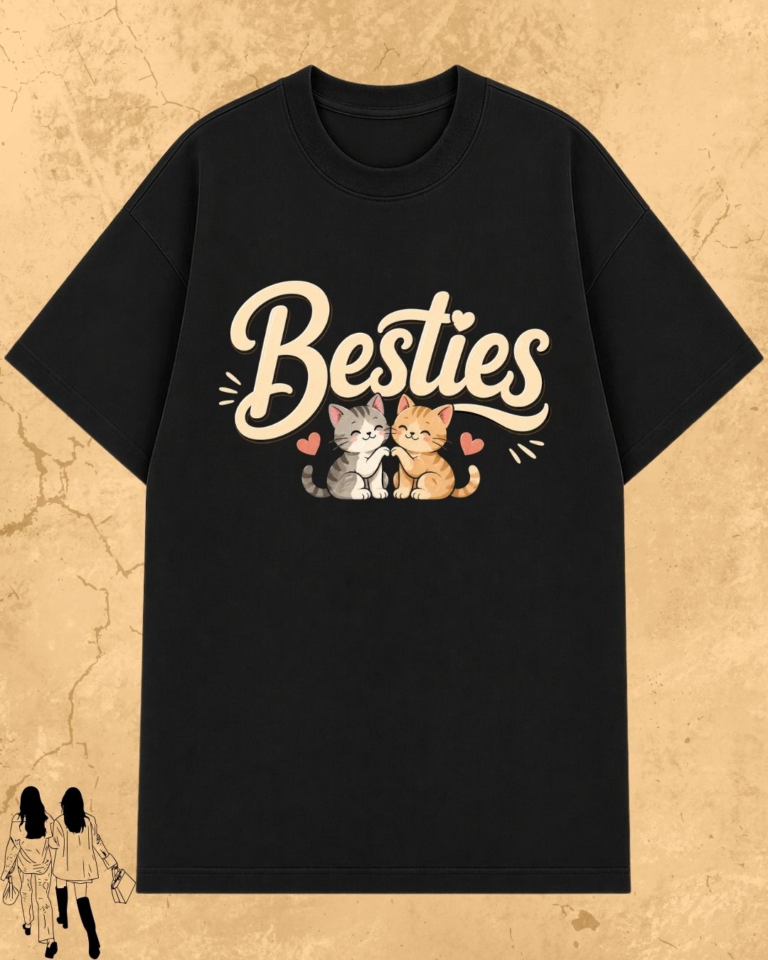 Meow Besties Cotton Tshirt