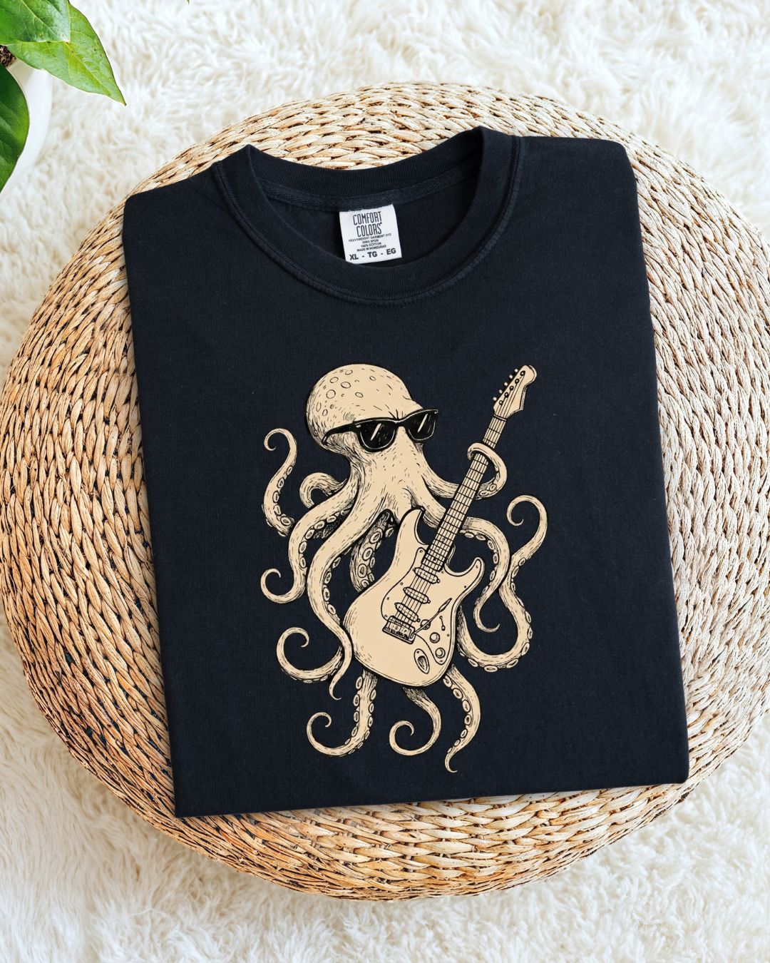 Octopus Guitar Rock Cotton Tshirt