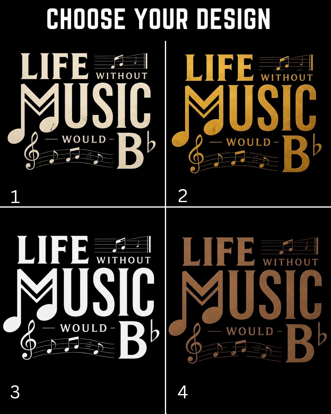 Life Without Music Would B Flat Cotton T-Shirt