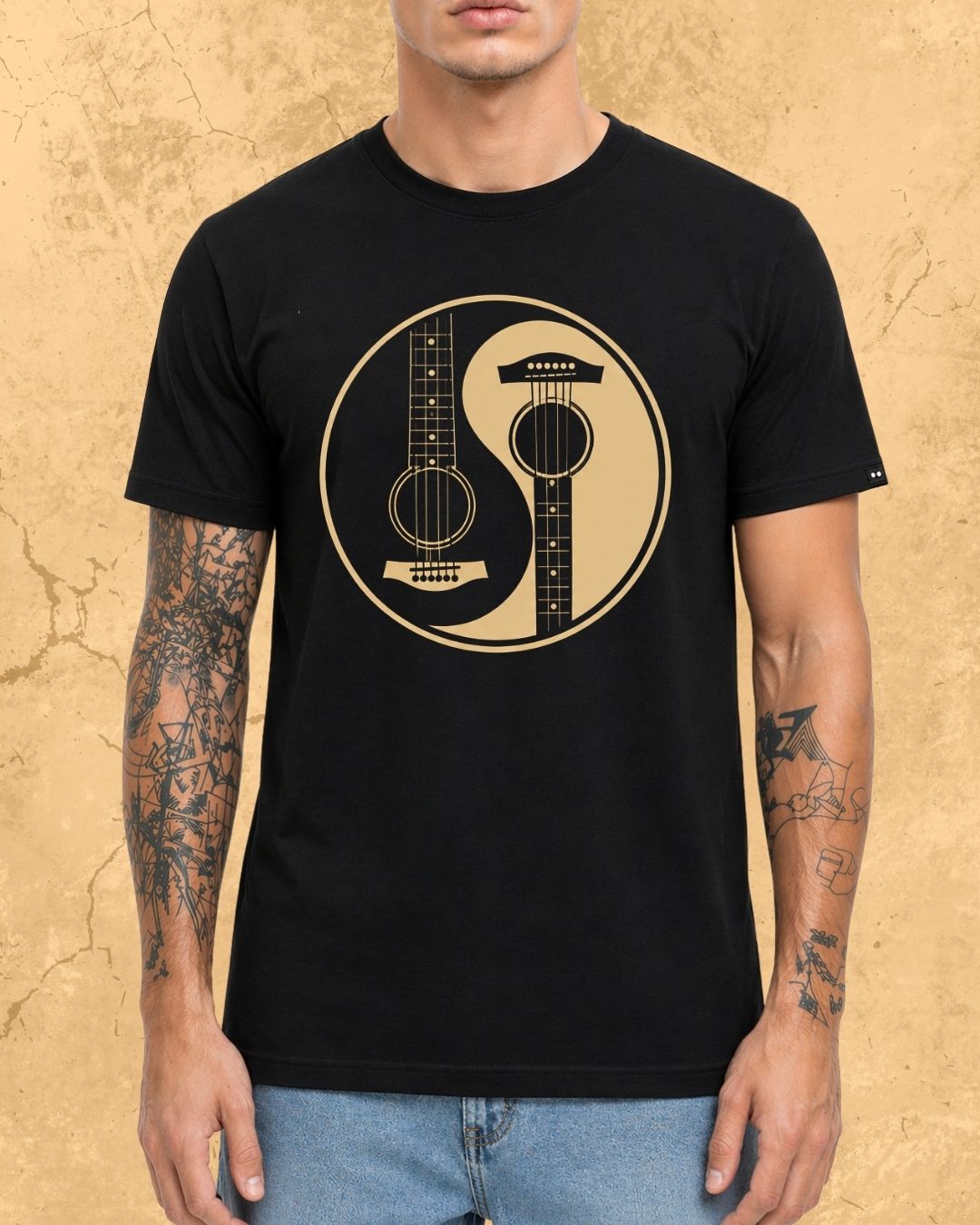 Yin Yang Guitar Cotton Tshirt