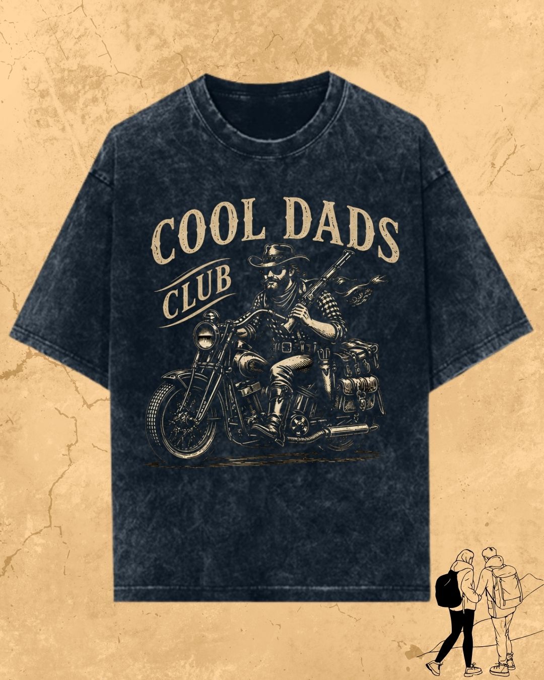 Vintage Cool Dad's Motorcycle Cotton Tshirt