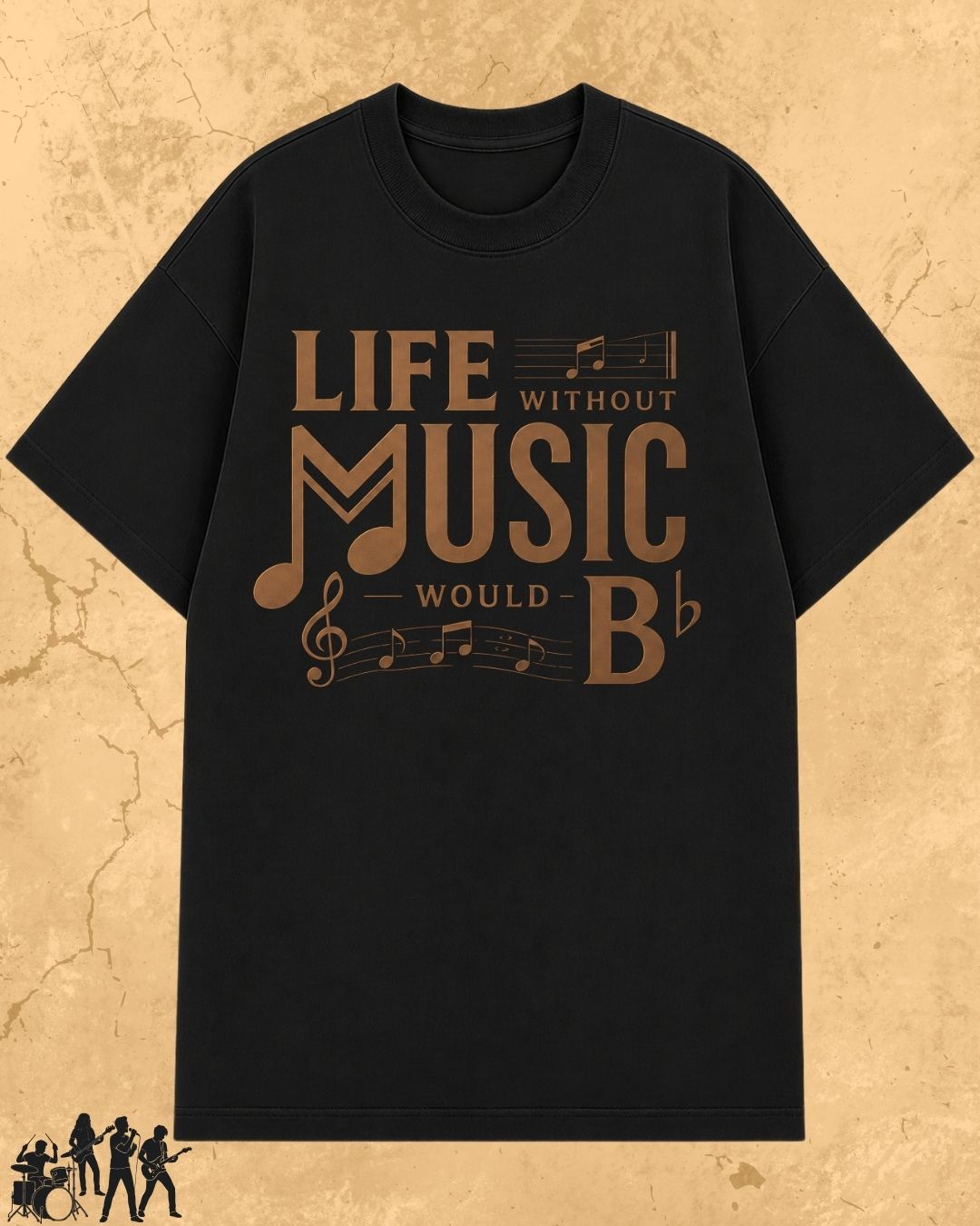 Life Without Music Would B Flat Cotton T-Shirt
