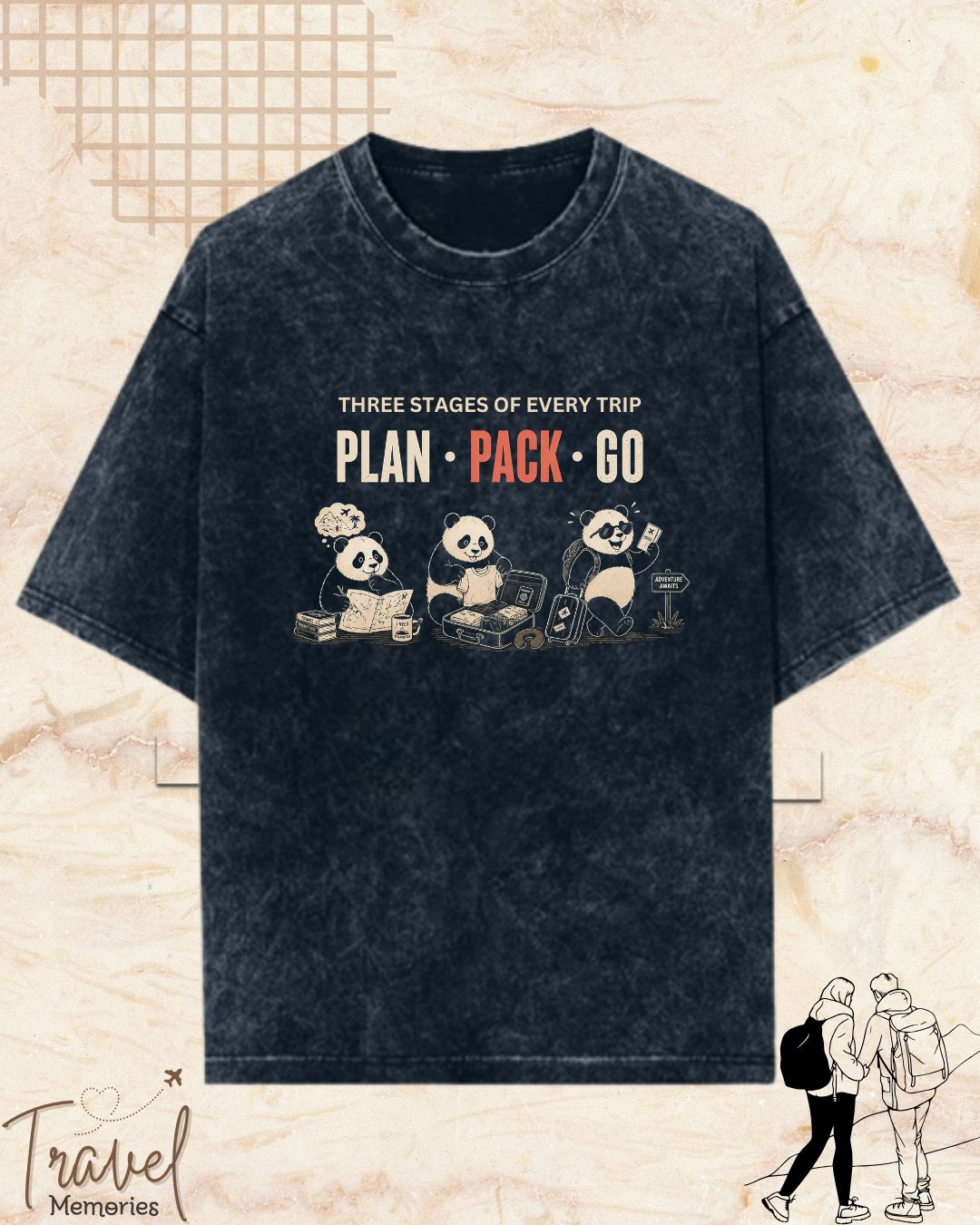 Three Stages of Every Trip Series 2 Travel Cotton Tshirt