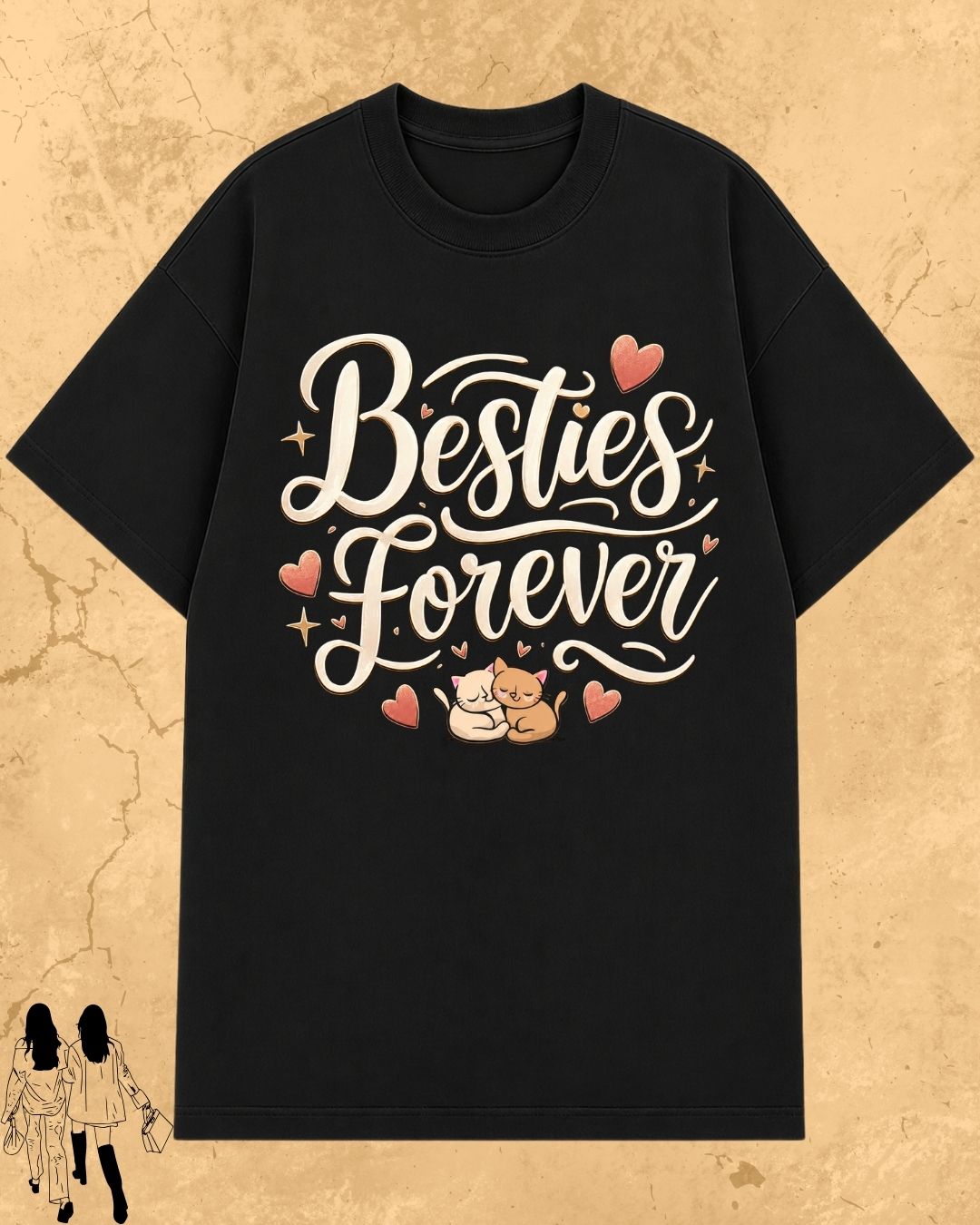 Meow Besties Cotton Tshirt