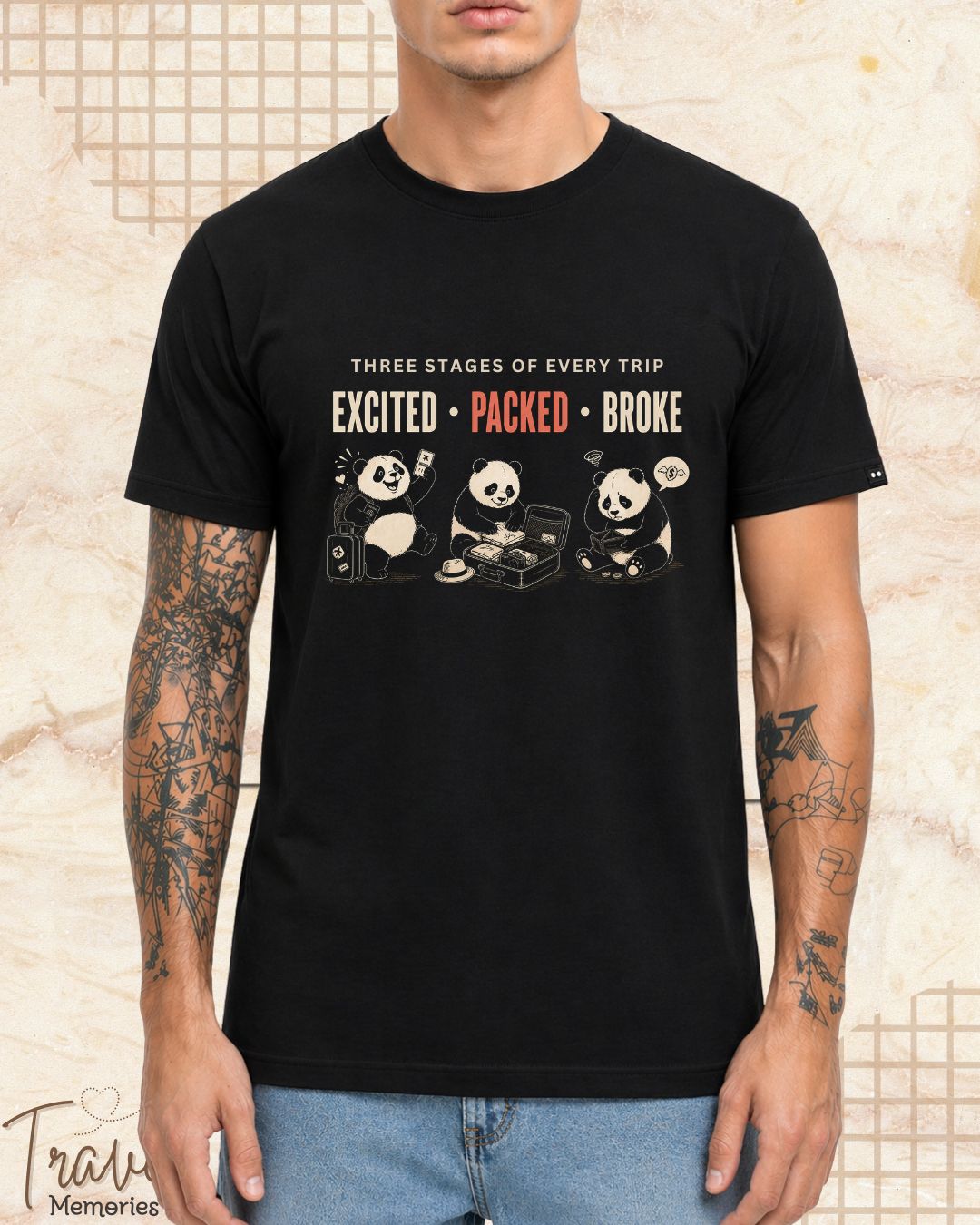 Three Stages of Every Trip Series 2 Travel Cotton Tshirt