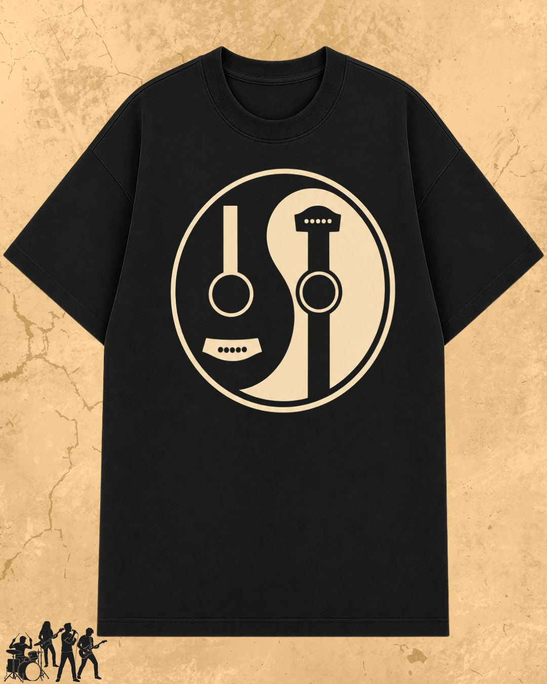 Yin Yang Guitar Cotton Tshirt