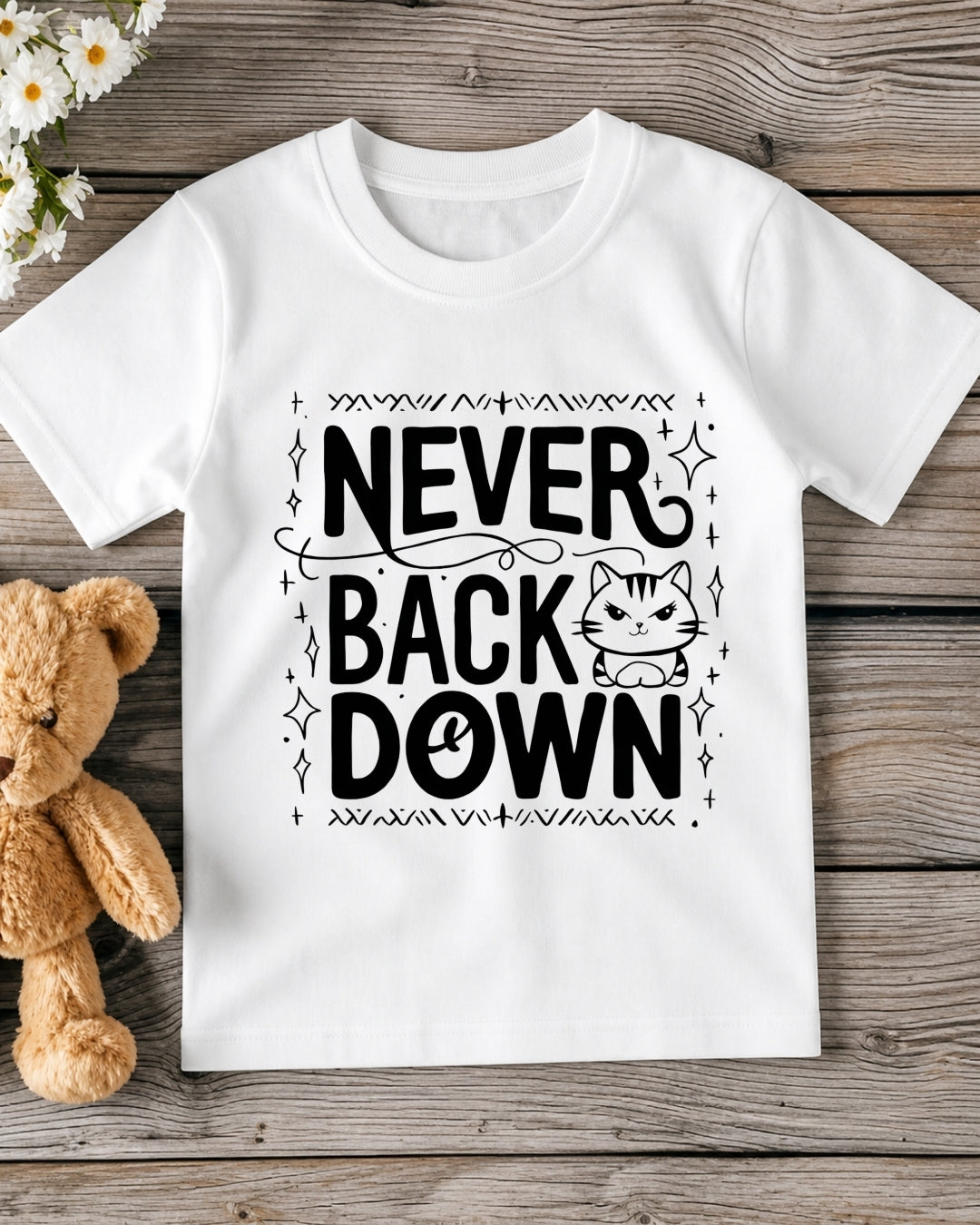 Never Back Down Kid Cotton Tshirt