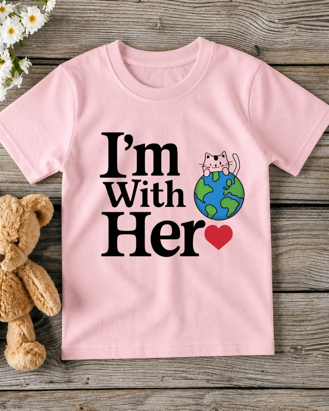 I'm With Her Kid Cotton Tshirt