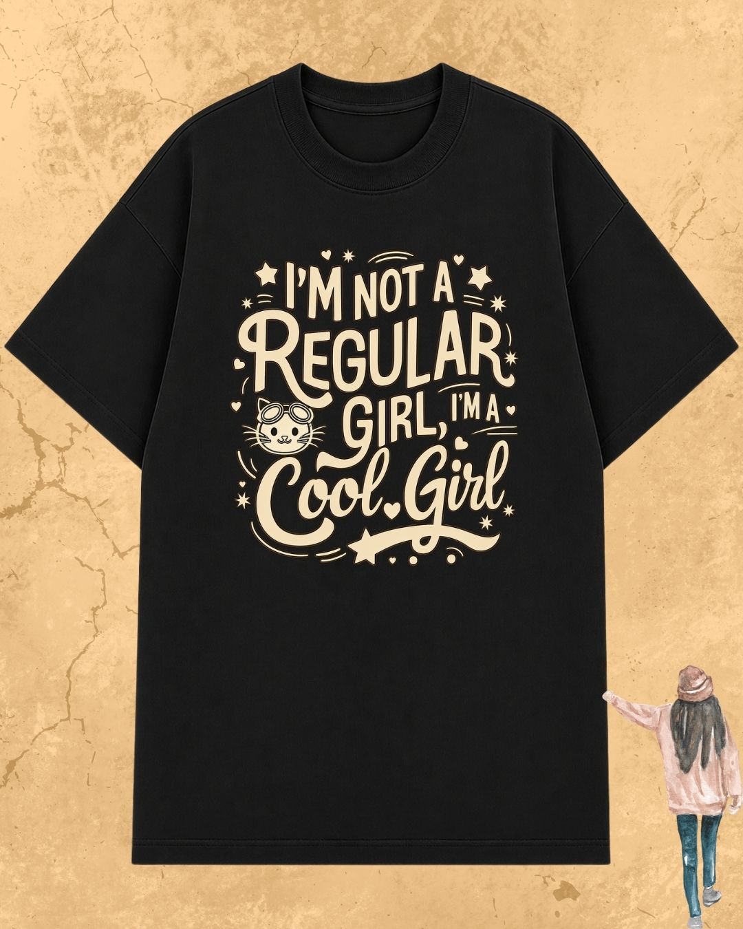 Cool Meow Girl Vibes Cotton Tee