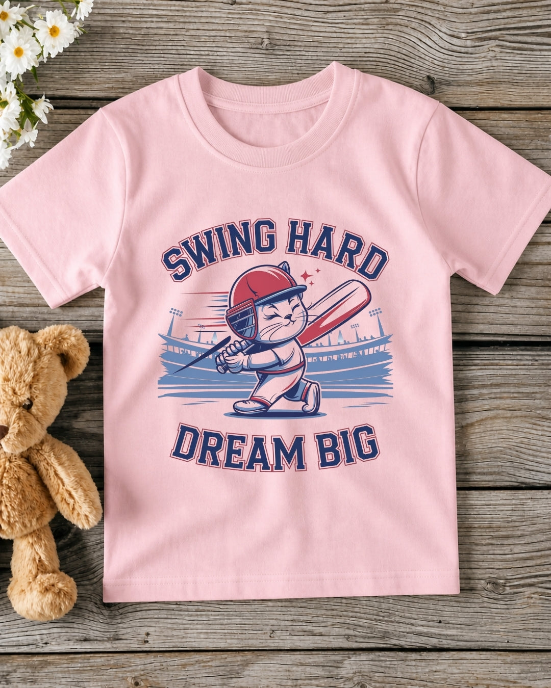 Swing Hard Dream Big Kid Cotton Tshirt