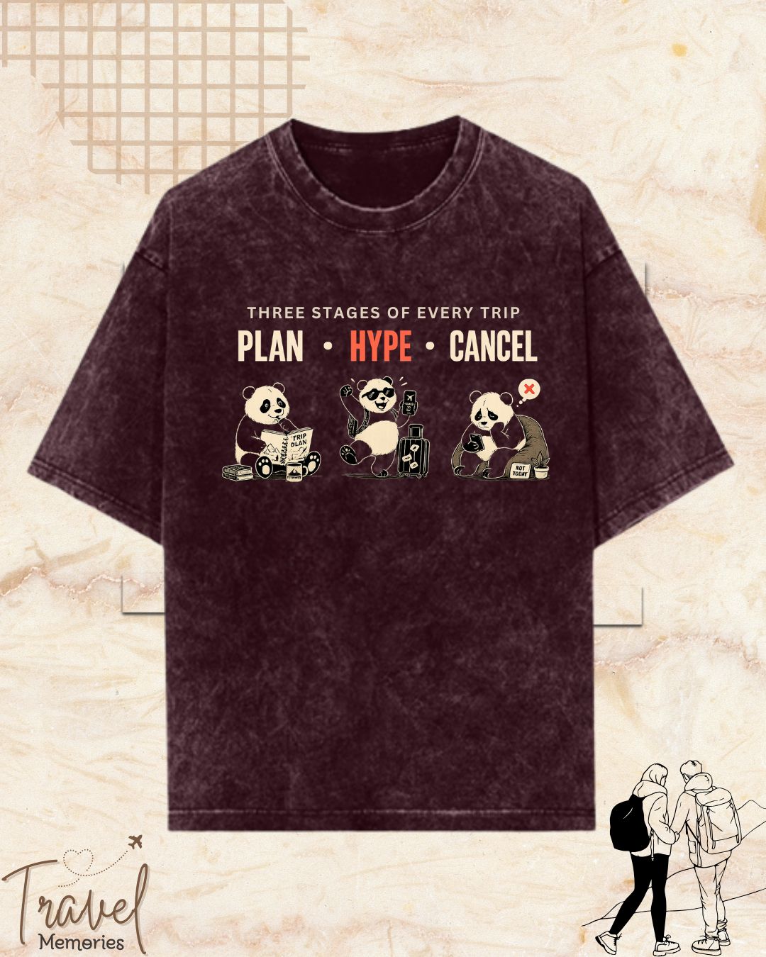 Three Stages of Every Trip Series 2 Travel Cotton Tshirt