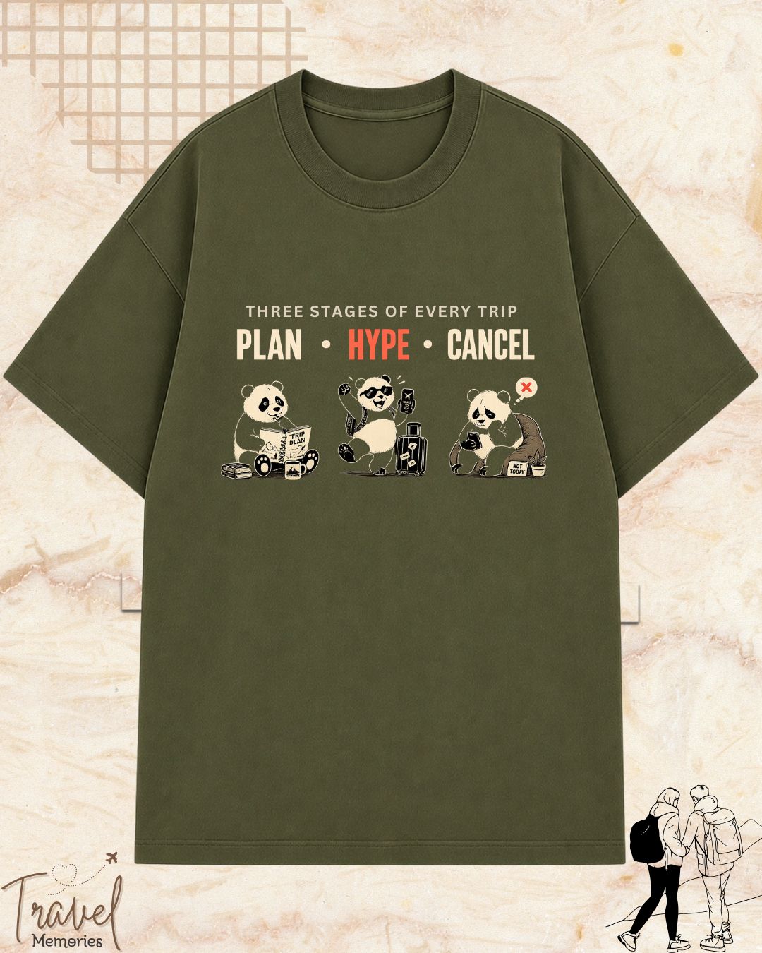 Three Stages of Every Trip Series 2 Travel Cotton Tshirt