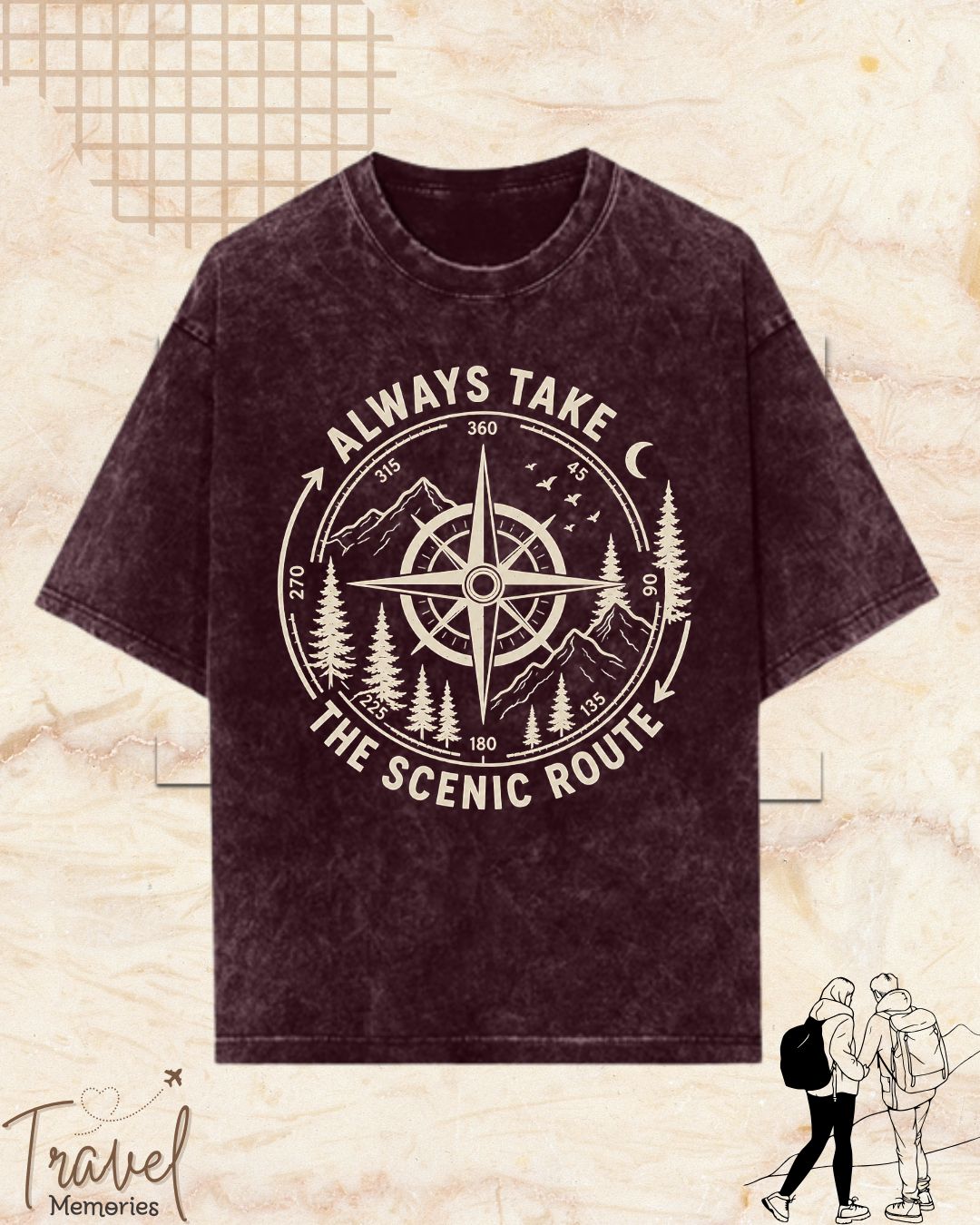 Scenic Route Vintage Adventure Cotton Tshirt